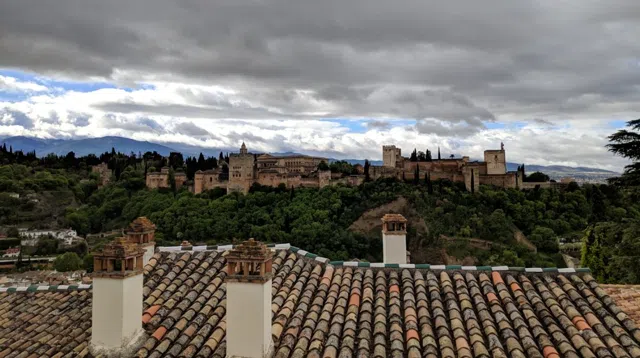 The Alhambra Head On From Granada's San Nicolás Parapet