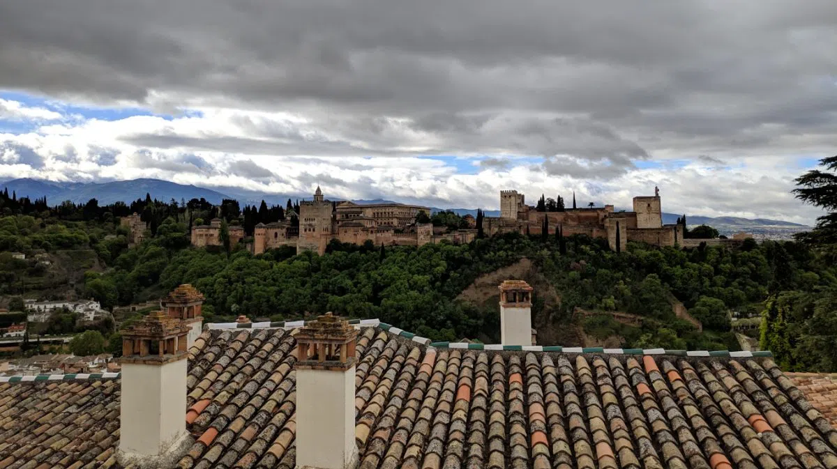 The Alhambra Head On From Granada's San Nicolás Parapet